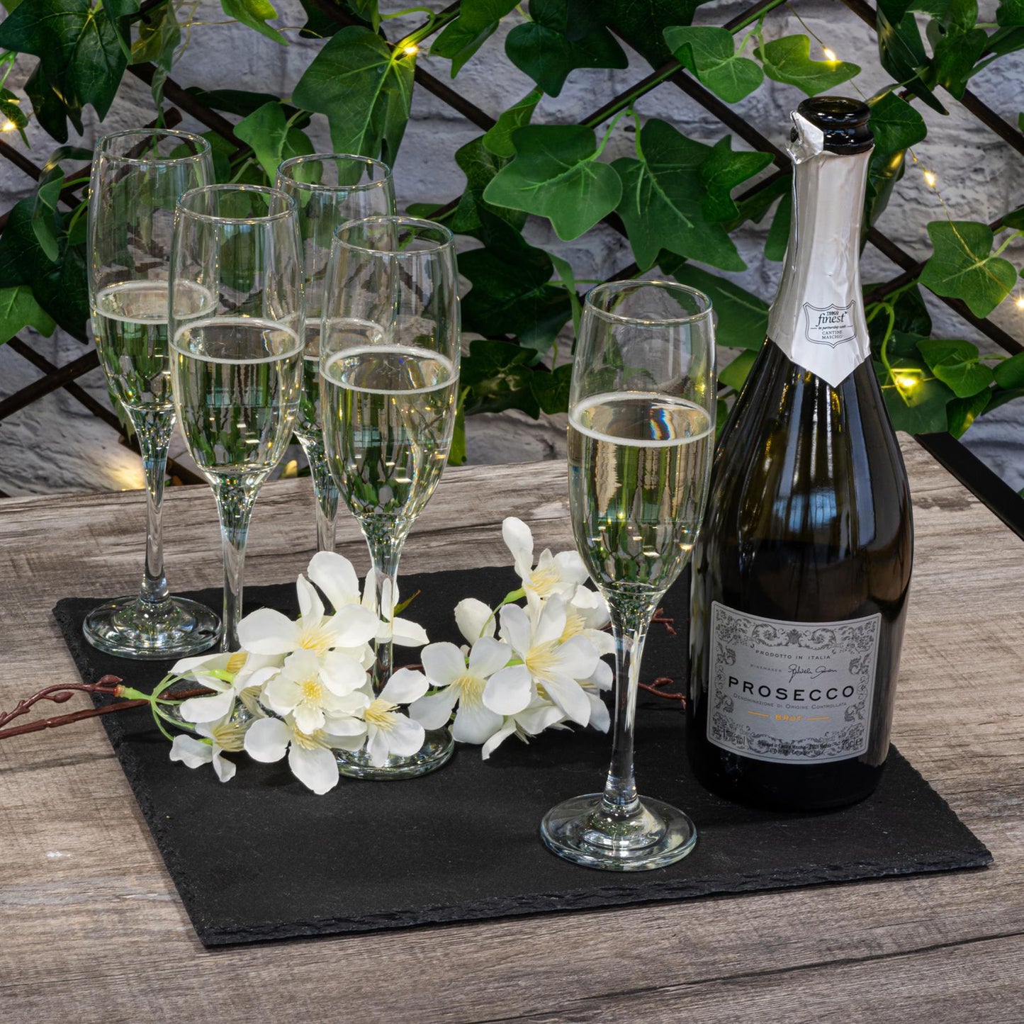 13pc Black Square Slate Placemats Set