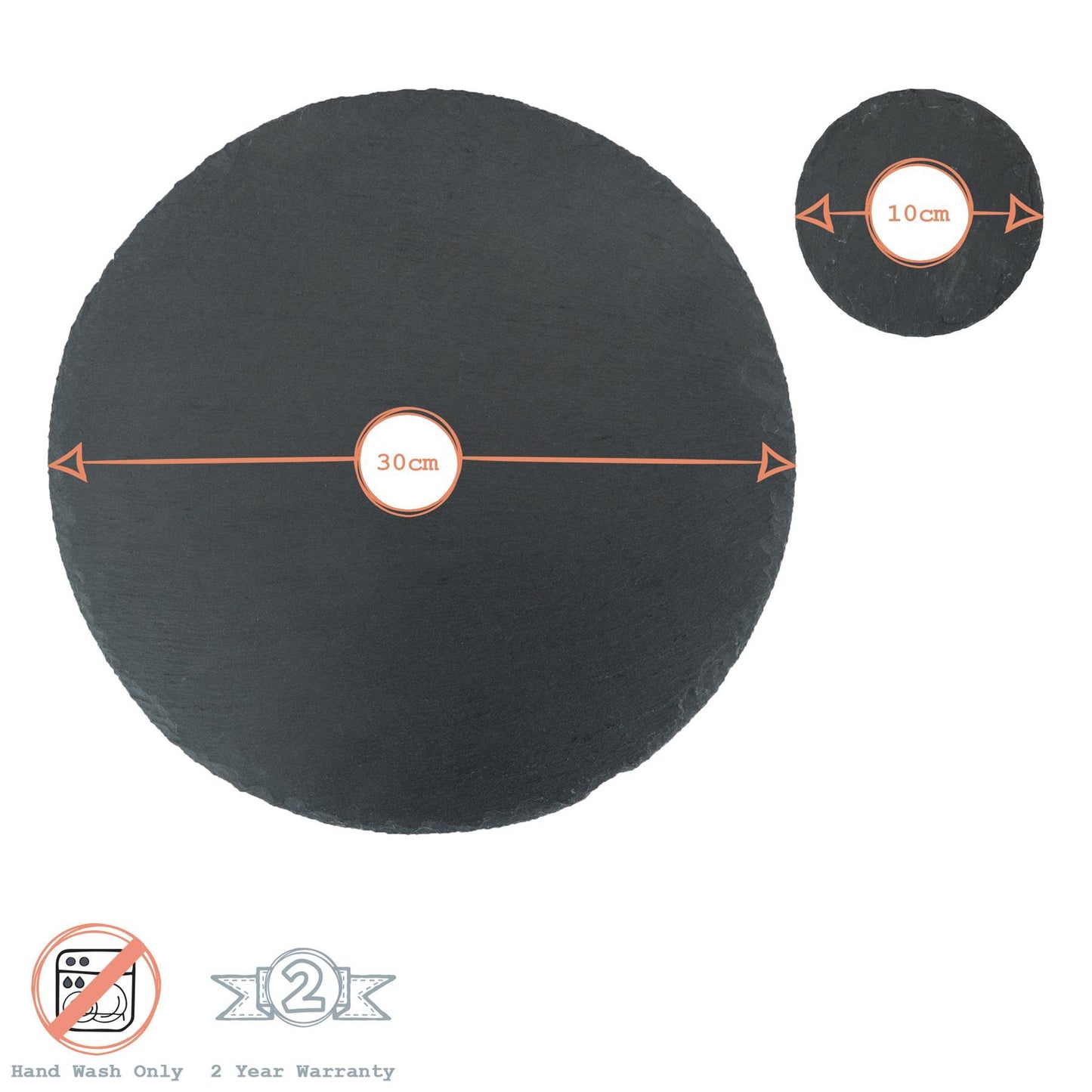 13pc Black Round Slate Placemats Set