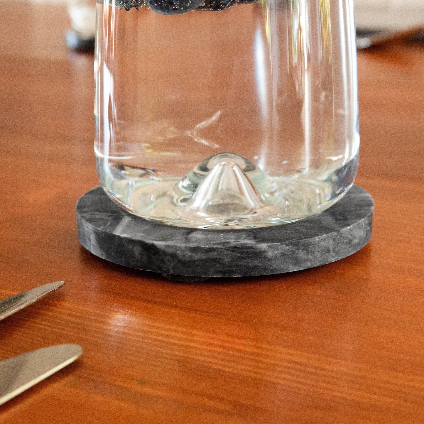 12pc Black Marble Placemats & Round Coasters Set