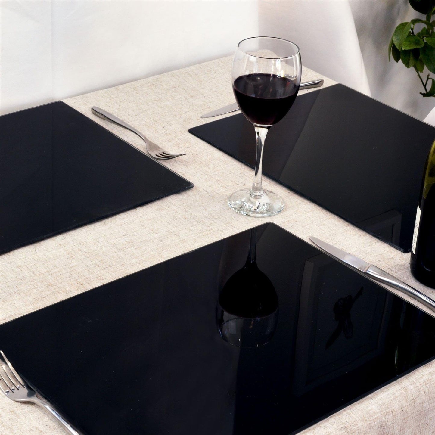 12pc 40cm x 30cm Glass Placemats & Coasters Set