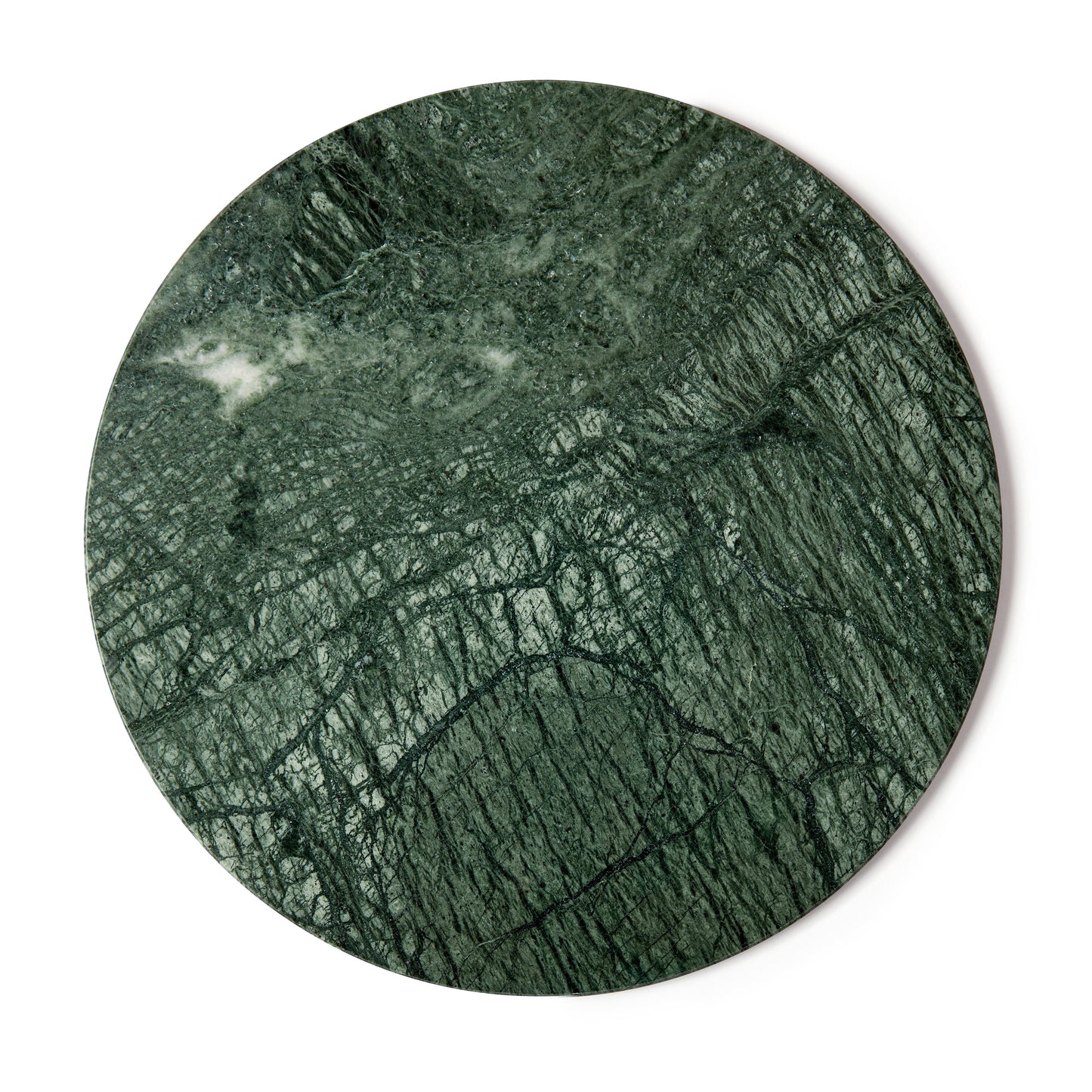 12pc Round Marble Placemats & Square Coasters Set - 30cm - Green