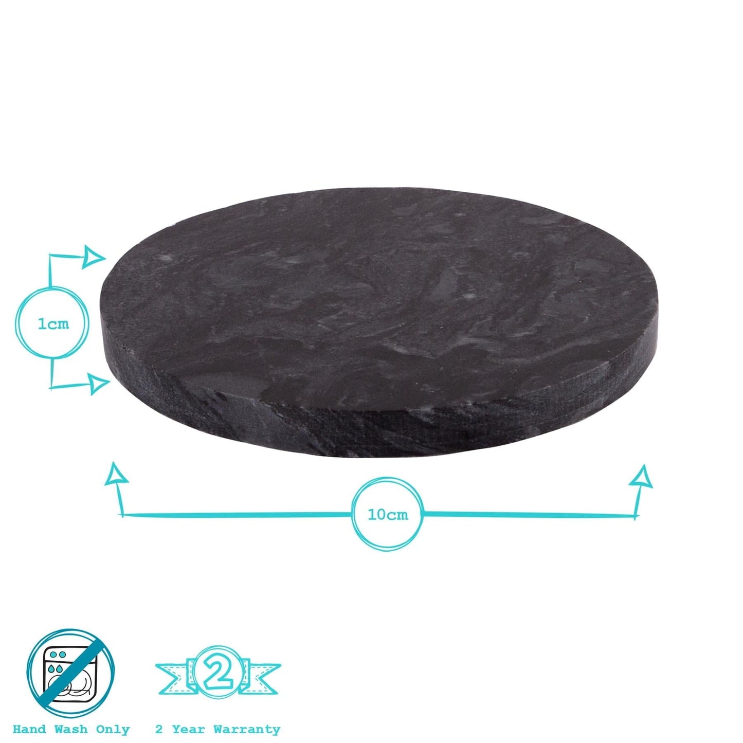 12pc Black Marble Placemats & Round Coasters Set