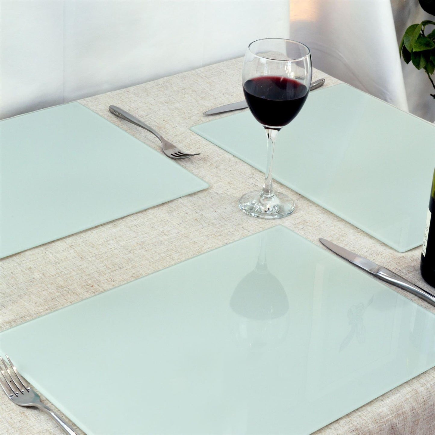12pc 40cm x 30cm Glass Placemats & Coasters Set