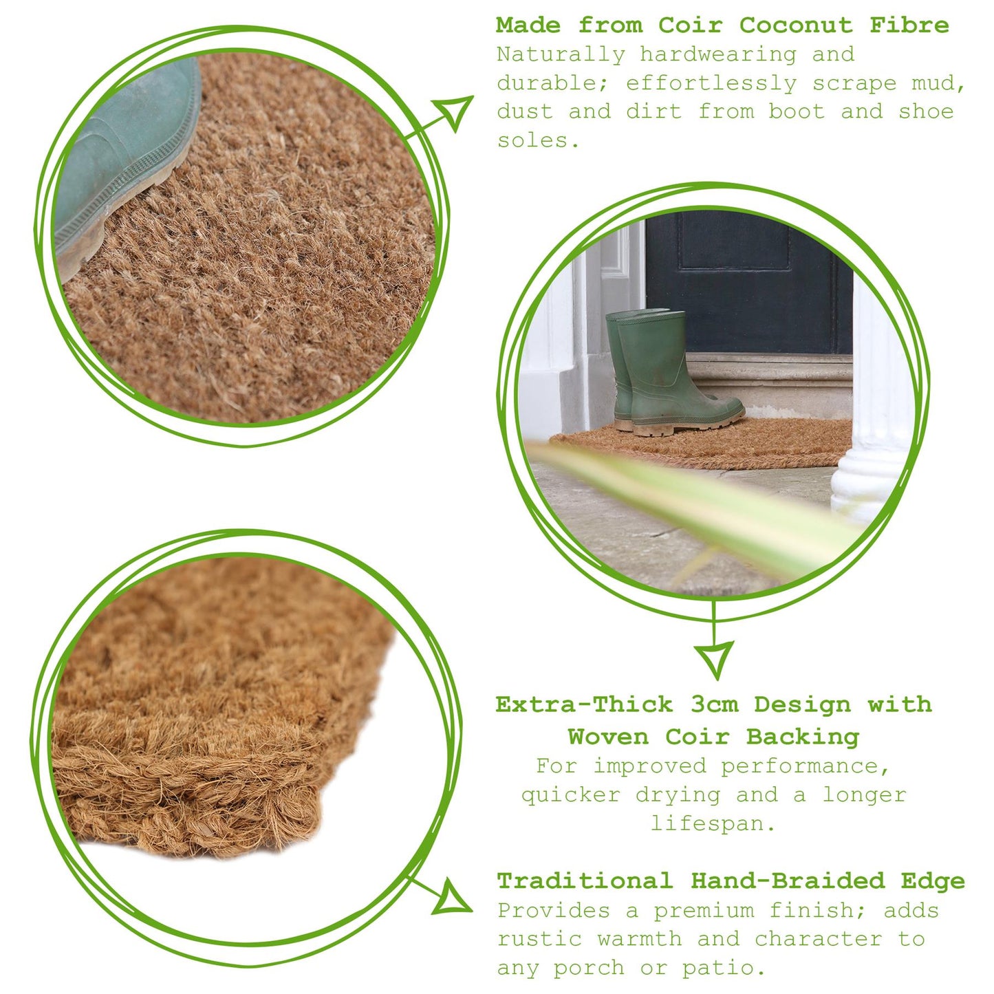 Premium Handmade Coir Door Mats - Pack of Two