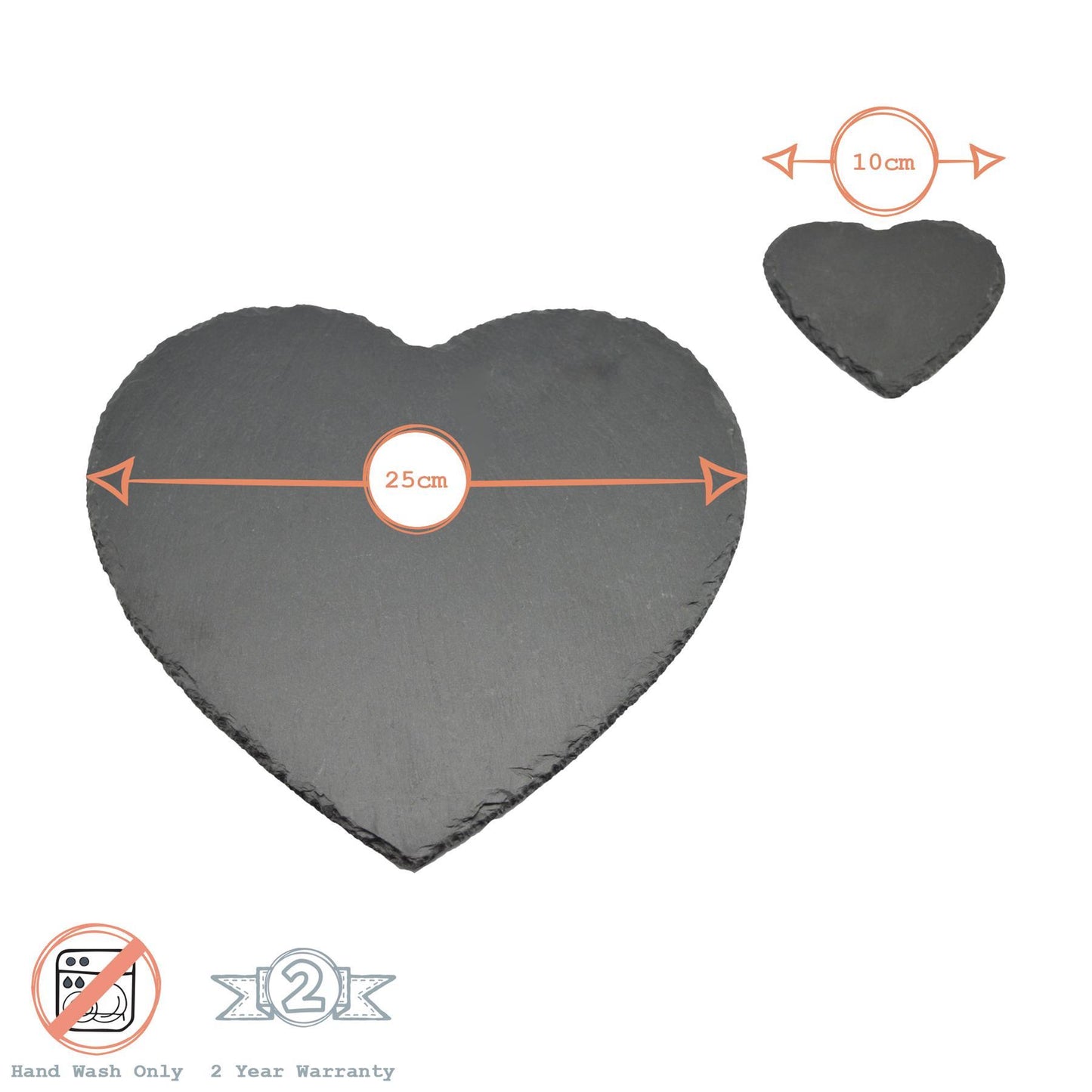 12pc Black Heart Slate Placemats & Coasters Set