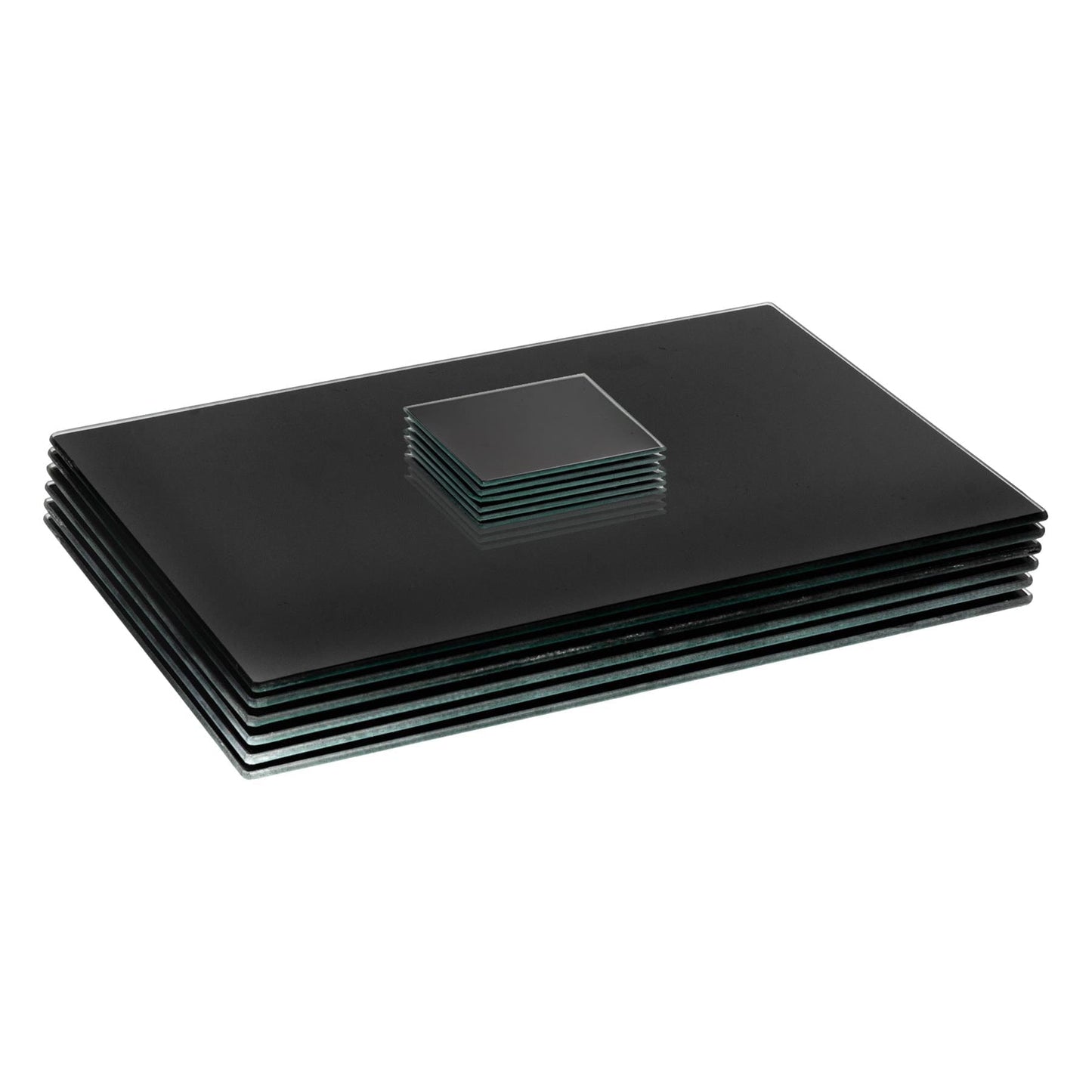 12pc 40cm x 30cm Glass Placemats & Coasters Set