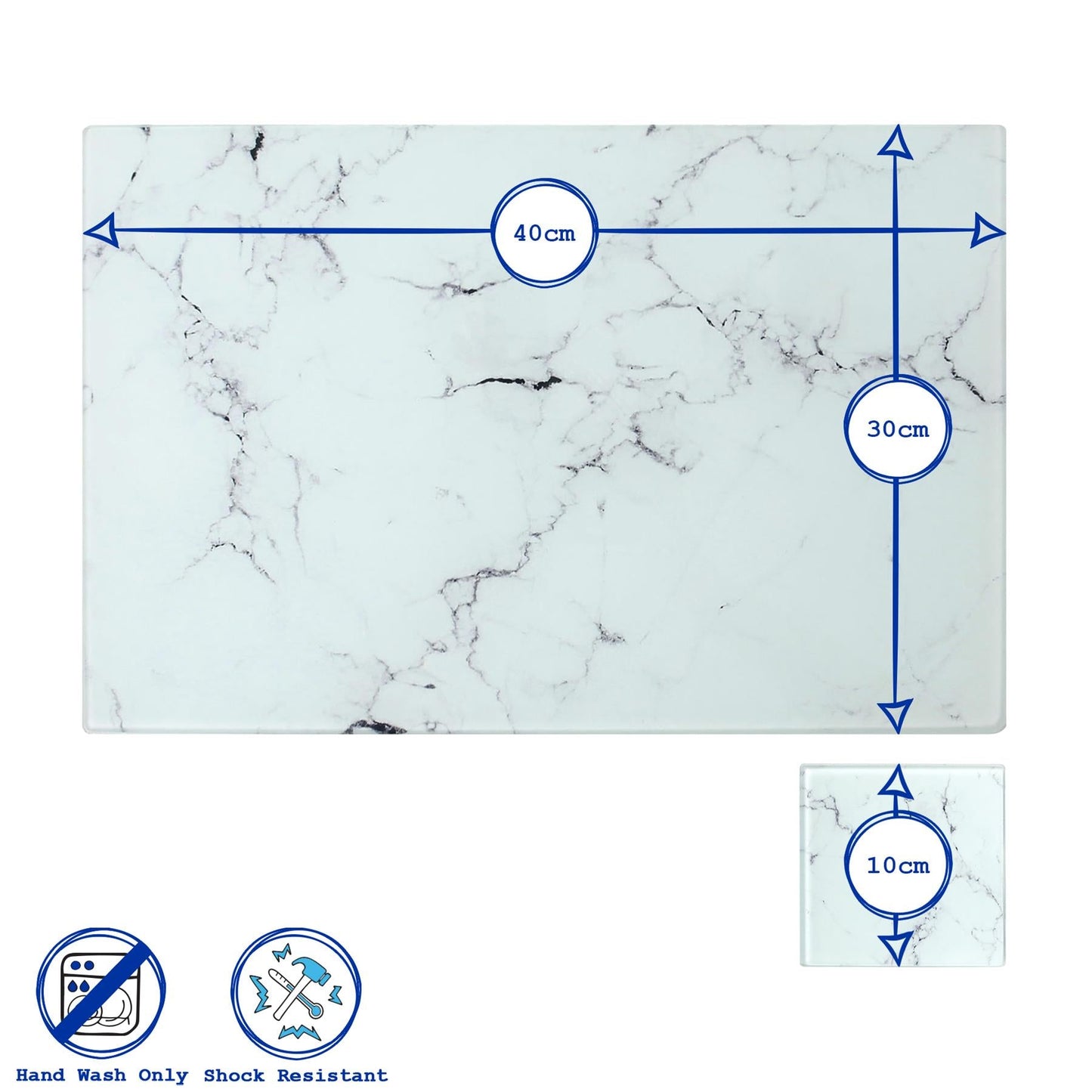 12pc 40cm x 30cm Glass Placemats & Coasters Set