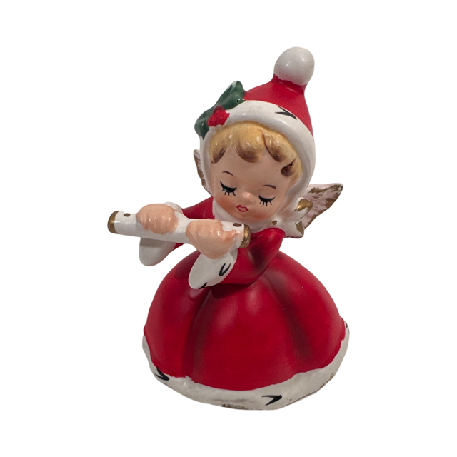 Napco Vintage Angel Playing Flute Figure