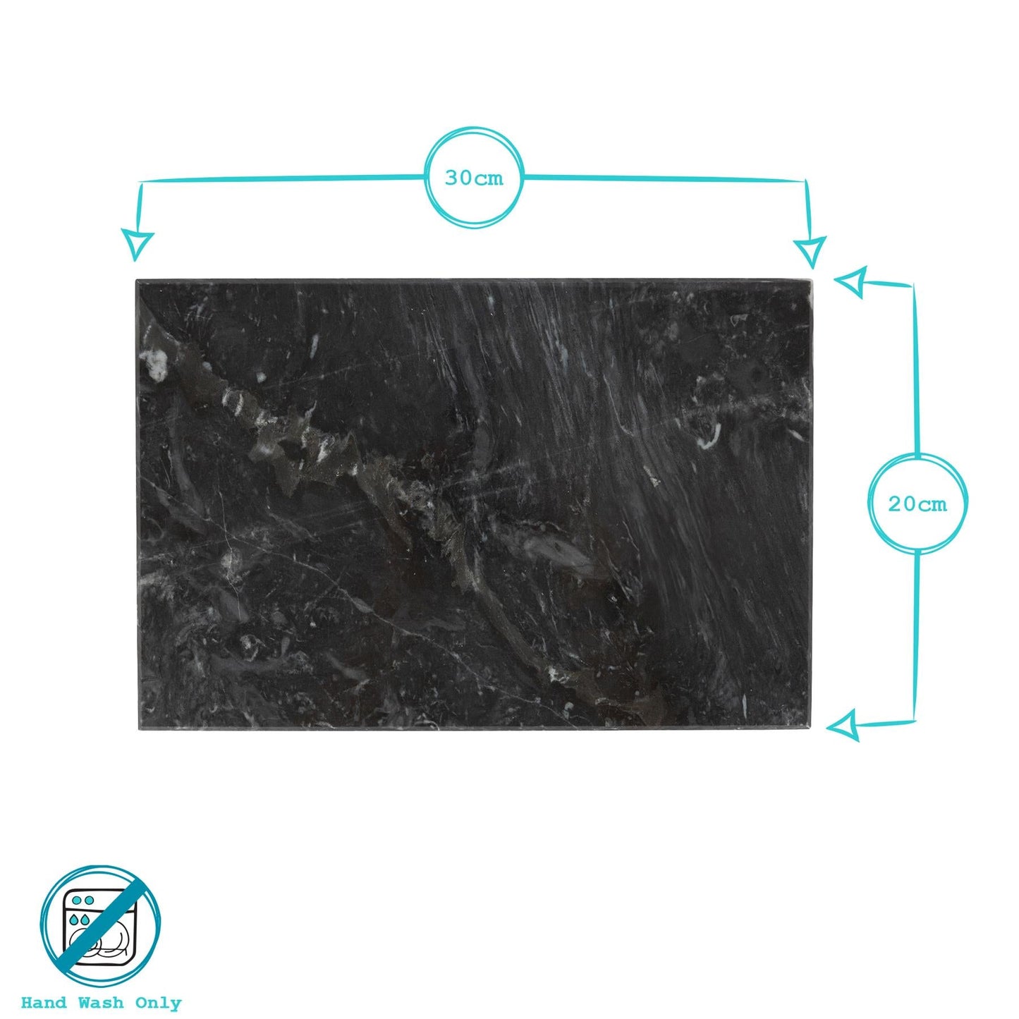 12pc Rectangle Marble Placemats & Round Coasters Set - 30cm x 20cm - Green