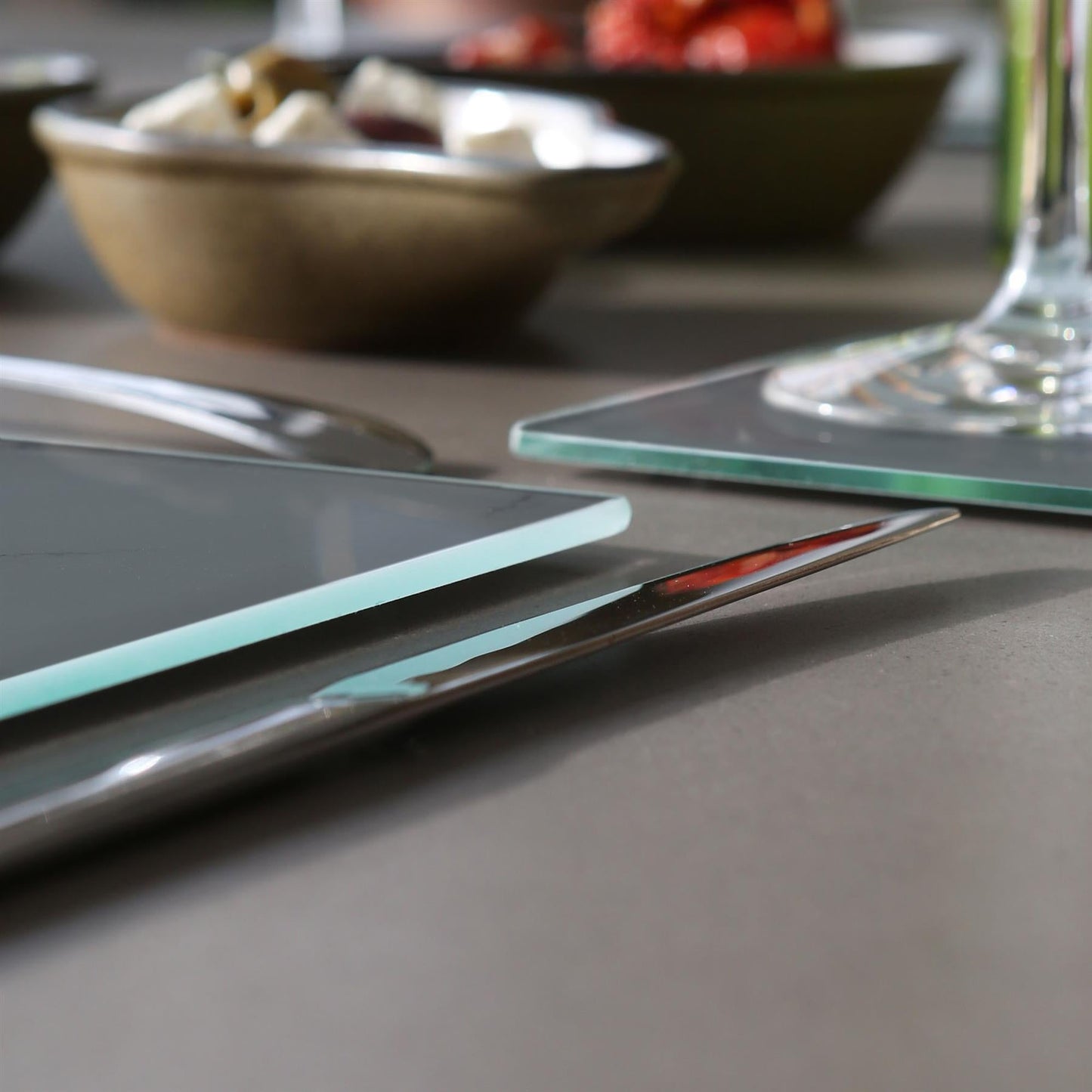 12pc 40cm x 30cm Glass Placemats & Coasters Set