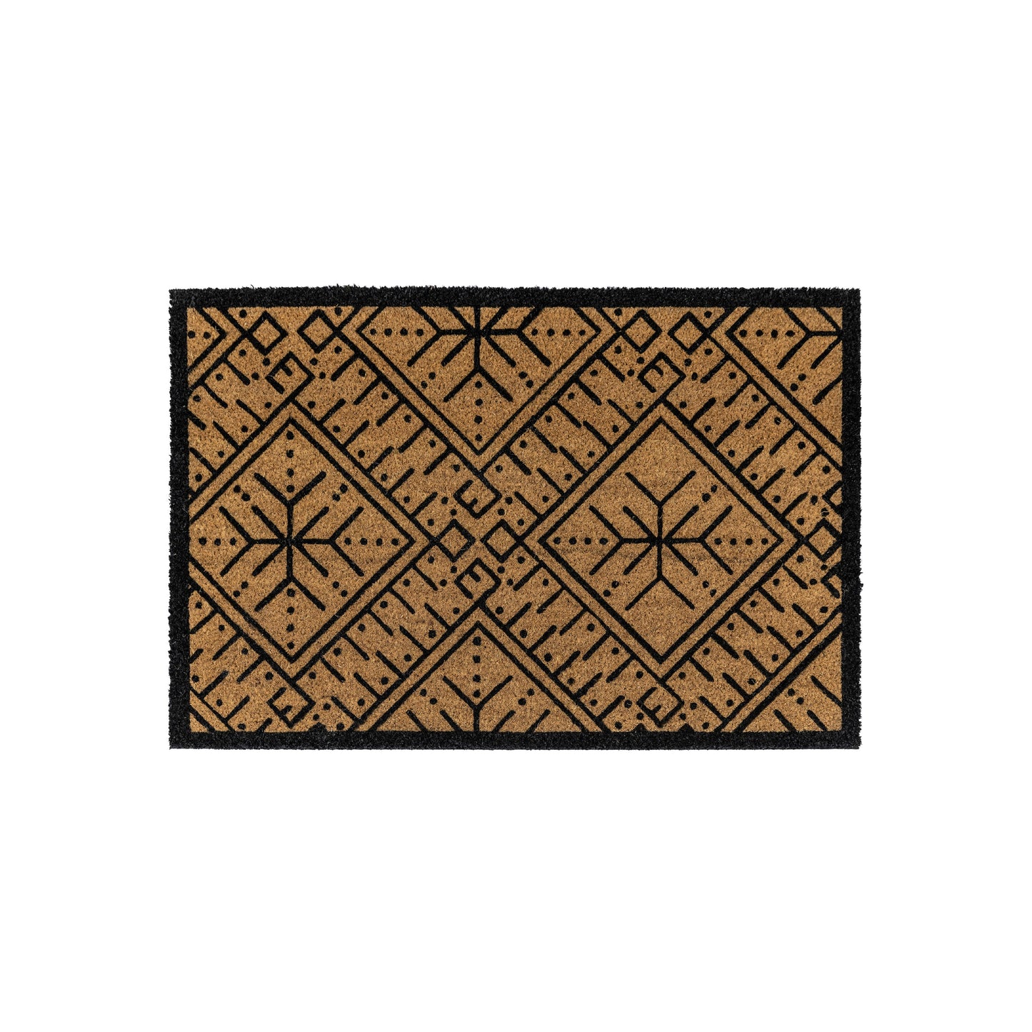 Ikat Abstract Doormat | Natural/Black | 90cm