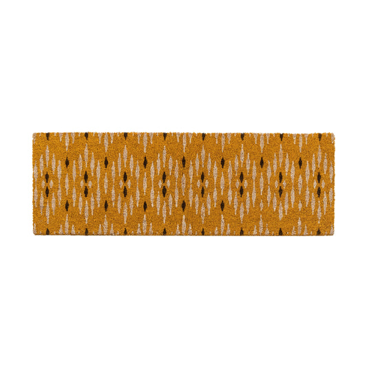 Ikat Diamond Double Doormat | Cream/Ochre | 120cm