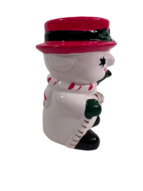 Vintage Starry Eye Snowman Planter