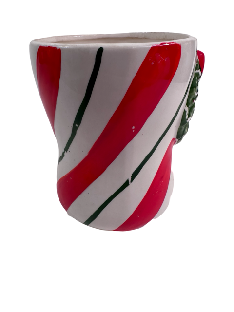 Vintage Santa Sitting on Striped Boot Planter