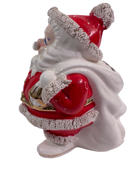 Napco Vintage Santa Spaghetti Trimmed Bank