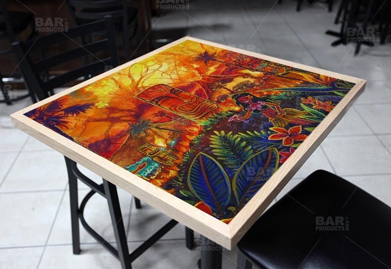 Lucky Tiki Square Wooden Table Top - Two Sizes Available