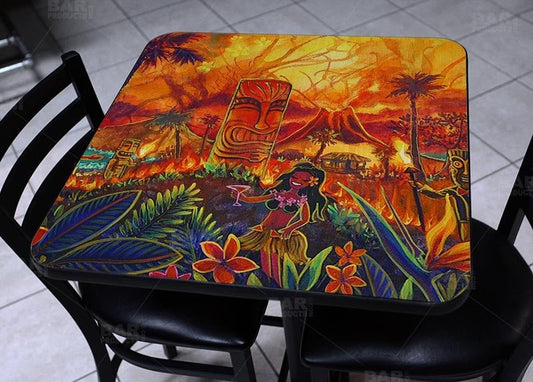 Lucky Tiki Square Wooden Table Top - Two Sizes Available